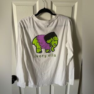 Ivory Ella Women’s Long Sleeve Halloween Frankenstein Tee Shirt Size L NWOT